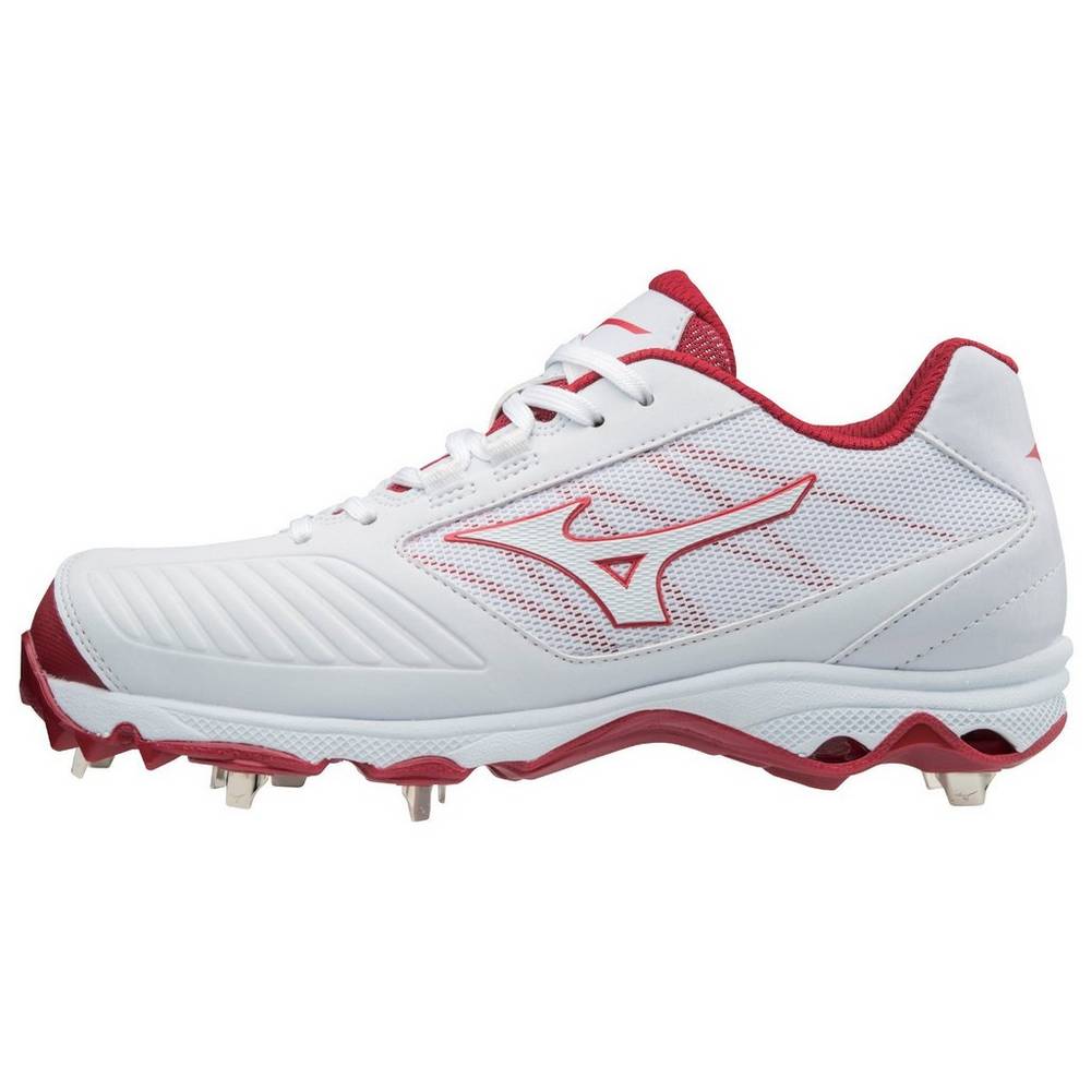 Mizuno 9-Spike Advanced Sweep 4 Kısa Metal - Bayan Softball Ayakkabı - Beyaz/Kırmızı Türkiye (TIQFBV